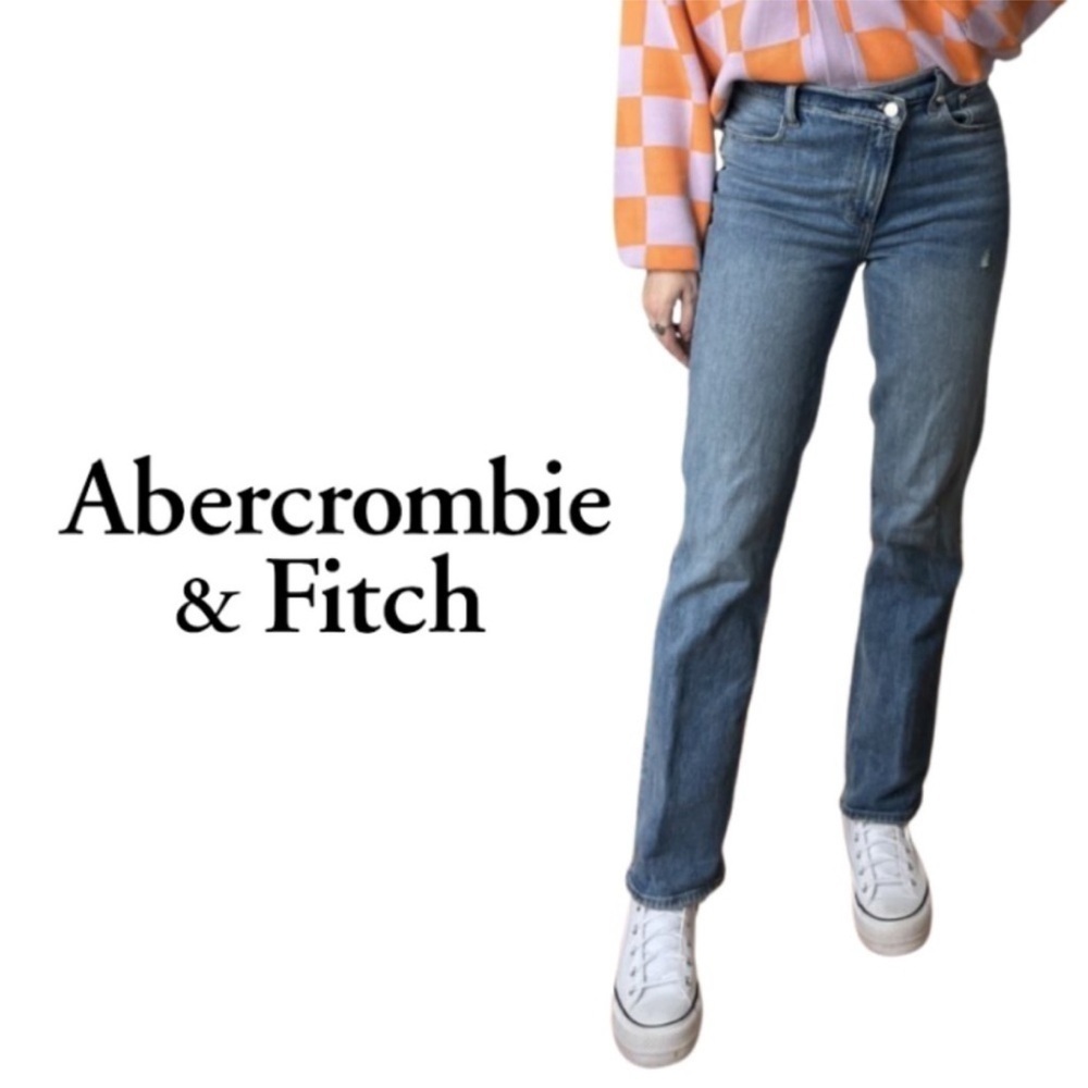 Abercrombie Curve Love 90s Straight Ultra High Rise Jeans - Criss Cross – 0R/25